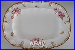 ROYAL CROWN DERBY English Bone China Pinxton Rose 15 by 12 Platter Exc