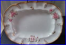 ROYAL CROWN DERBY English Bone China Pinxton Rose 15 by 12 Platter Exc