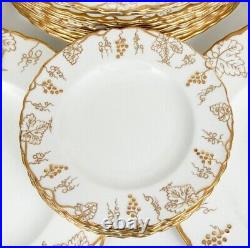 ROYAL CROWN DERBY FINE BONE CHINA VINE GOLD PATTERN Service for 6