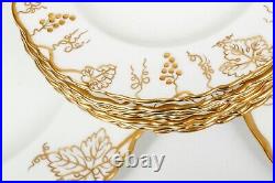 ROYAL CROWN DERBY FINE BONE CHINA VINE GOLD PATTERN Service for 6