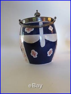 Royal Crown Derby From Horchow Blue White Red Buisquit Jar