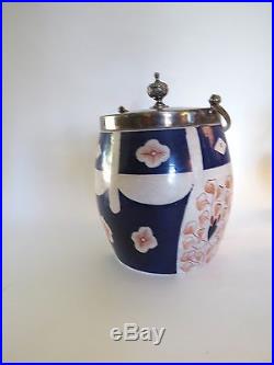 Royal Crown Derby From Horchow Blue White Red Buisquit Jar