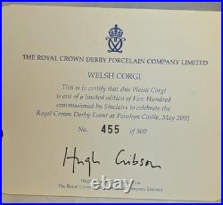 ROYAL CROWN DERBY Fine Bone China Paperweight Figurine Welsh Corgi 455/500