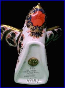ROYAL CROWN DERBY Fine Bone China Swallow Figurine Old Imari Gold Seal