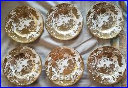 ROYAL CROWN DERBY GOLD AVES Bread & Butter 6 Plates 6.25 diamator