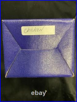 ROYAL CROWN DERBY Hen Paperweight withGold Button in Original Box