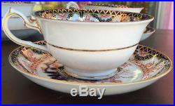 Royal Crown Derby Imari Style Set Of 4 Cup & Saucers 3397 Flowers