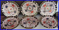 Royal Crown Derby Imari Vintage Set Of 6 Plates Gorgeous