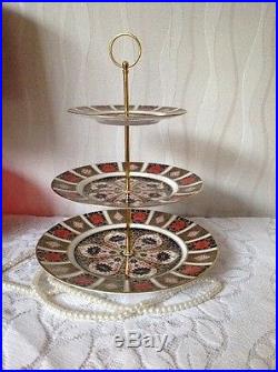 ROYAL CROWN DERBY'Imari 1128' Cake Stand, Excellent Condition