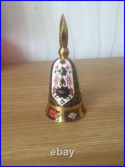 ROYAL CROWN DERBY'Imari 1128' Solid Gold Band Candle Snuffer Excellent Cond