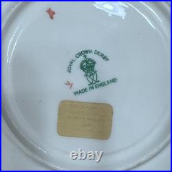 ROYAL CROWN DERBY Kendal Rose Green Tea Cups & Saucers Set Of 2 Vintage Rare