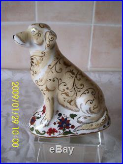 ROYAL CROWN DERBY LABRADOR PAPERWEIGHT GOLD STOPPER 1st QUALITY