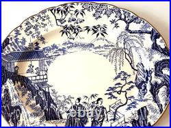 ROYAL CROWN DERBY MIKADO BLUE 13x11 OVAL SERVING PLATTER