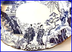 ROYAL CROWN DERBY MIKADO BLUE 13x11 OVAL SERVING PLATTER