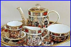 ROYAL CROWN DERBY Miniature Tea Service With Tray Old Imari 1128 Boxed 1980s