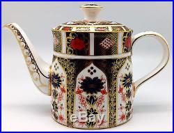 Royal Crown Derby Old Imari Mint 5 Cup Teapot Made In England Stamped 1128 L