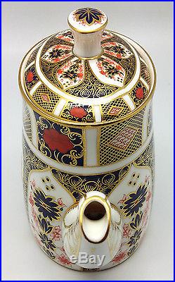 Royal Crown Derby Old Imari Mint 5 Cup Teapot Made In England Stamped 1128 L