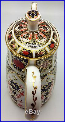 Royal Crown Derby Old Imari Mint 5 Cup Teapot Made In England Stamped 1128 L