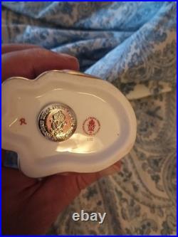 ROYAL CROWN DERBY Paperweight GINGER CAT SITTING withPlug RARE
