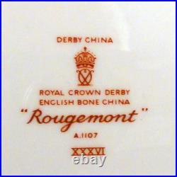 ROYAL CROWN DERBY ROUGEMONT Dinner Plate 10.5 NEW NEVER USED made in England