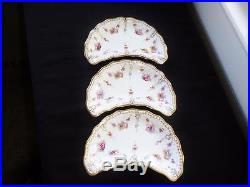 Royal Crown Derby Royal Antoinette Crescent Shape Salad Plates Set Of 7