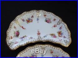 Royal Crown Derby Royal Antoinette Crescent Shape Salad Plates Set Of 7