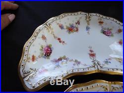 Royal Crown Derby Royal Antoinette Crescent Shape Salad Plates Set Of 7