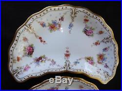 Royal Crown Derby Royal Antoinette Crescent Shape Salad Plates Set Of 7