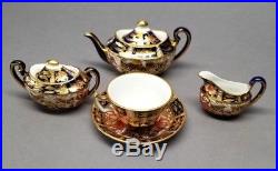 ROYAL CROWN DERBY TRADITIONAL IMARI Mini Miniature 7 PC TEA SET VINTAGE