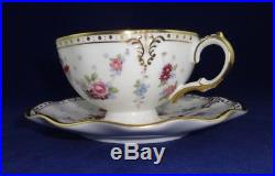 ROYAL CROWN DERBY Tea Cup & Saucer ROYAL ANTOINETTE Pattern