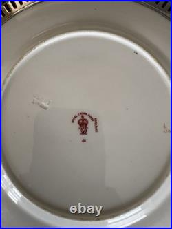 ROYAL CROWN DERBY Traditional Imari Dessert Plate WithSterling Rim 925 Great