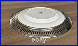 ROYAL CROWN DERBY Traditional Imari Dessert Plate WithSterling Rim 925 Great