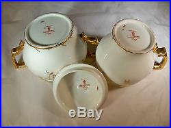 ROYAL CROWN DERBY VINE GOLD GRAPES & WHITE CREAMER & SUGAR BOWL with LID SET