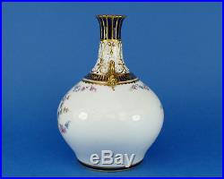 ROYAL CROWN DERBY Vase c1896 Gilded Hand Painted BIRD & Roses Pattern