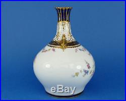 ROYAL CROWN DERBY Vase c1896 Gilded Hand Painted BIRD & Roses Pattern