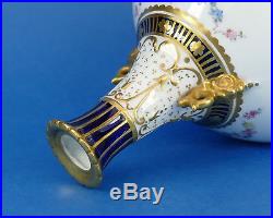 ROYAL CROWN DERBY Vase c1896 Gilded Hand Painted BIRD & Roses Pattern