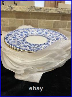ROYAL CROWN DERBY WILMOT LUNCHEON SALAD PLATE 8 1/4 BLUE AND WHITE Set of 11
