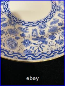 ROYAL CROWN DERBY WILMOT LUNCHEON SALAD PLATE 8 1/4 BLUE AND WHITE Set of 11