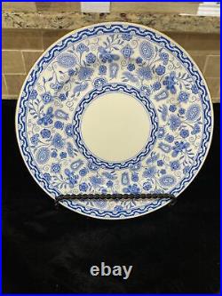 ROYAL CROWN DERBY WILMOT LUNCHEON SALAD PLATE 8 1/4 BLUE AND WHITE Set of 11