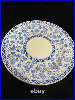 ROYAL CROWN DERBY WILMOT LUNCHEON SALAD PLATE 8 1/4 BLUE AND WHITE Set of 11