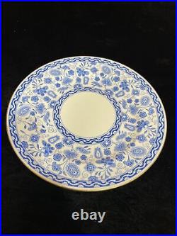 ROYAL CROWN DERBY WILMOT LUNCHEON SALAD PLATE 8 1/4 BLUE AND WHITE Set of 11