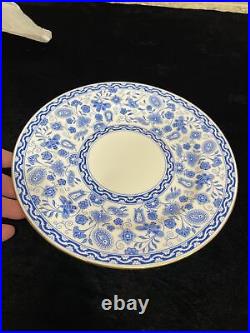 ROYAL CROWN DERBY WILMOT LUNCHEON SALAD PLATE 8 1/4 BLUE AND WHITE Set of 11