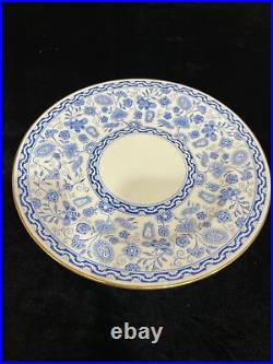 ROYAL CROWN DERBY WILMOT LUNCHEON SALAD PLATE 8 1/4 BLUE AND WHITE Set of 11