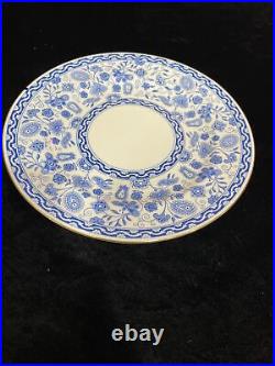 ROYAL CROWN DERBY WILMOT LUNCHEON SALAD PLATE 8 1/4 BLUE AND WHITE Set of 11