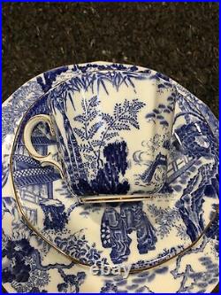 ROYAL CROWN DERBY china BLUE MIKADO pattern Salad plate CUP & SAUCER Set