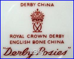 ROYAL CROWN DERBY china DERBY POSIES pattern 16-pc COFFEE DEMITASSE Set