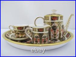 ROYAL Crown Derby 1128 OLD IMARI Bone China Full Miniature TEA SET & Oval Tray ROYAL Crown Derby 1128 OLD IMARI Bone China Full Miniature TEA SET & Oval Tray