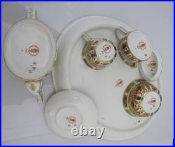ROYAL Crown Derby 1128 OLD IMARI Bone China Full Miniature TEA SET & Oval Tray
