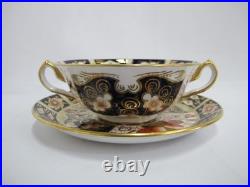 ROYAL Crown Derby 2451 Traditional IMARI Bone China SOUP Cup Bowl & Saucer Set