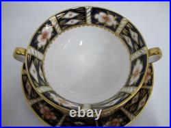 ROYAL Crown Derby 2451 Traditional IMARI Bone China SOUP Cup Bowl & Saucer Set